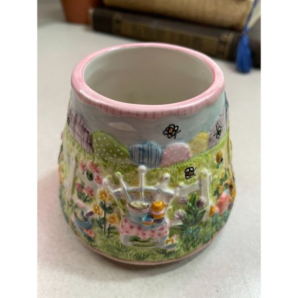 Yankee Candle Small Ceramic Shade Spring Floral Honey Bees Easter Bunnies - Picture 5 of 9